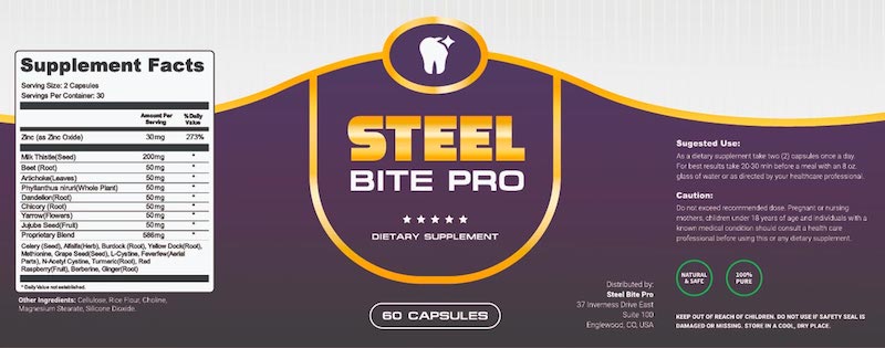 Steel Bite Pro supplement facts